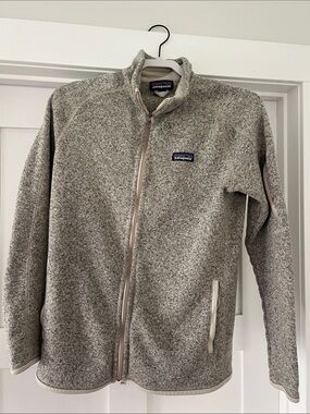 Patagonia Heathered Light Gray Zip-Up Fleece Jacket